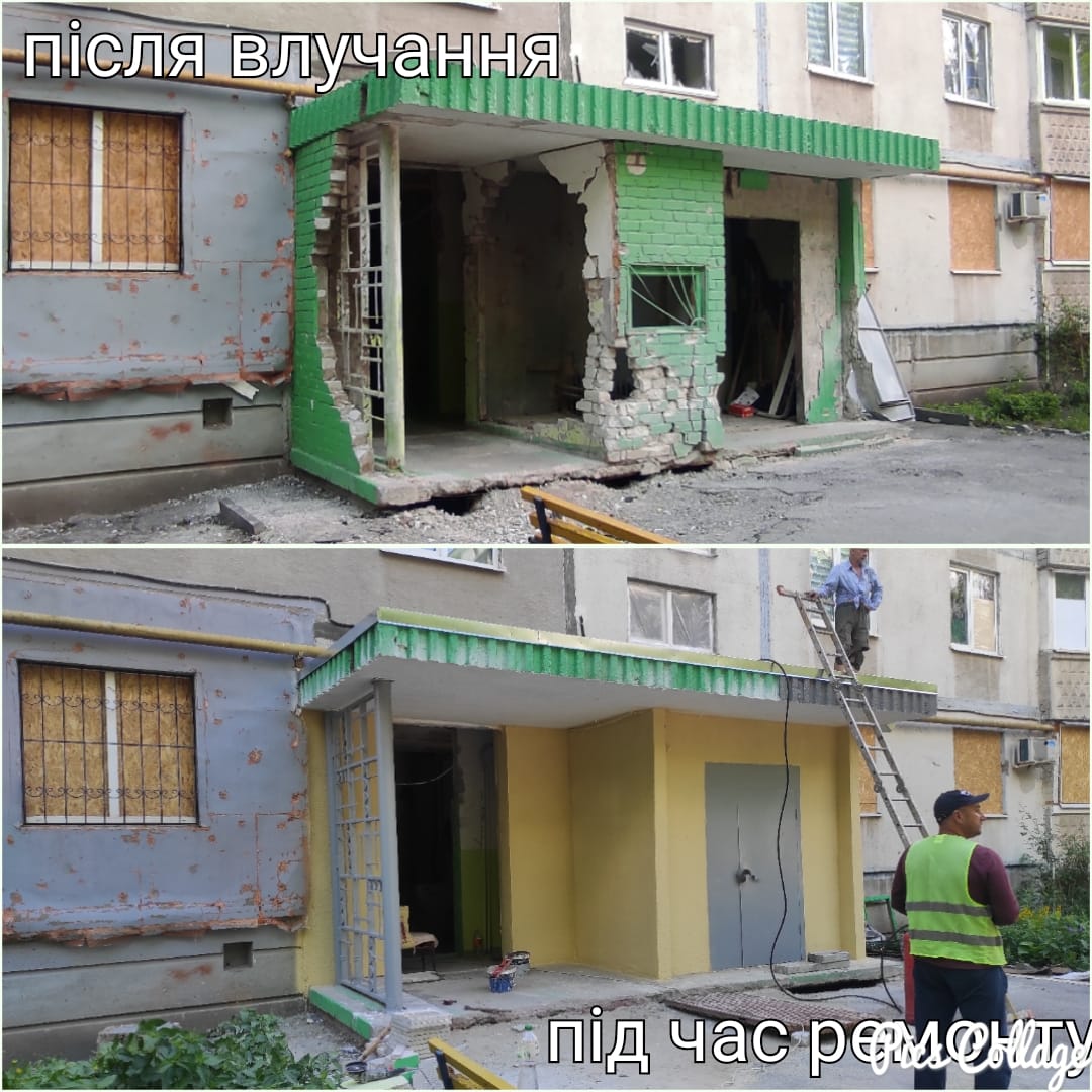 Коммунальщики Харькова восстанавливают подъезды в пострадавших районах 